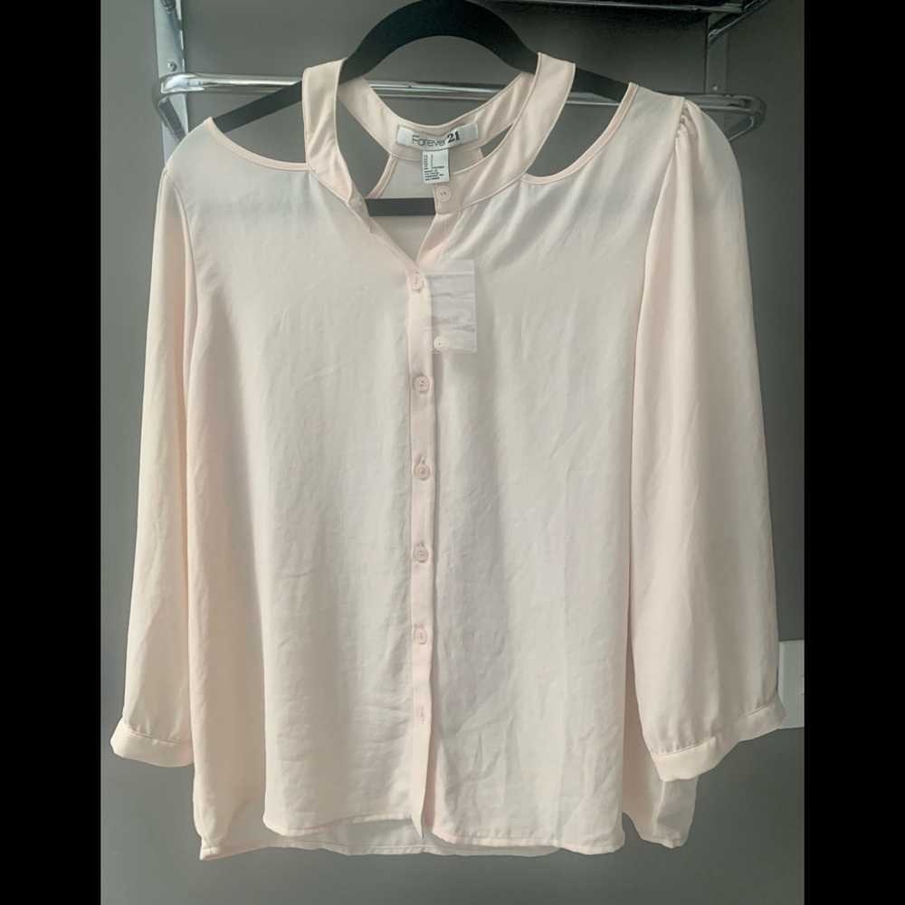 Forever 21 Soft Cream Button-Up Blouse